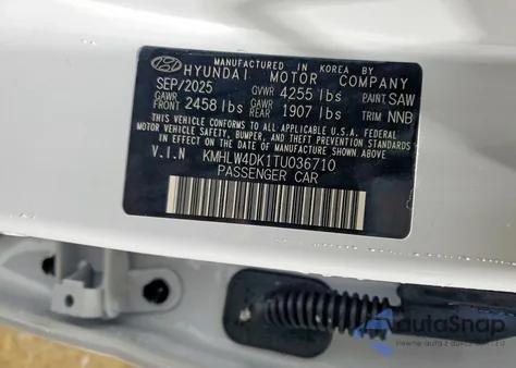 2026 Hyundai Elantra N z USA, uszkodzony, nr VIN KMHLW4DK1TU036710